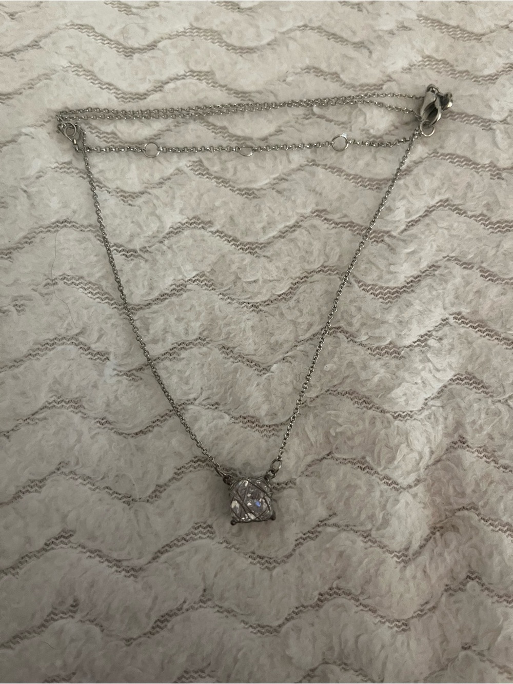 Silver Crystal Pendant Necklace - Women Jewelry